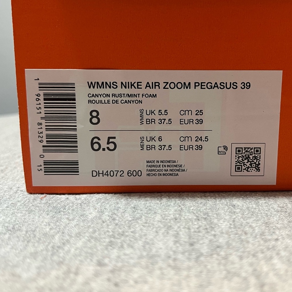 Nike Air Zoom Pegasus 39 Canyon Rust Running Women's Shoe Size 8 DH4072-600 - Picture 11 of 11